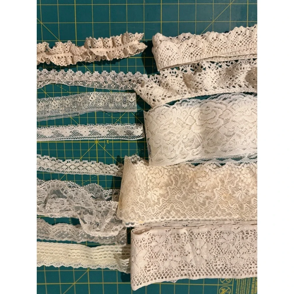 Lace trim Ivory / Cream lot of 20 yards vintage & modern DIY Slow Sew Journal